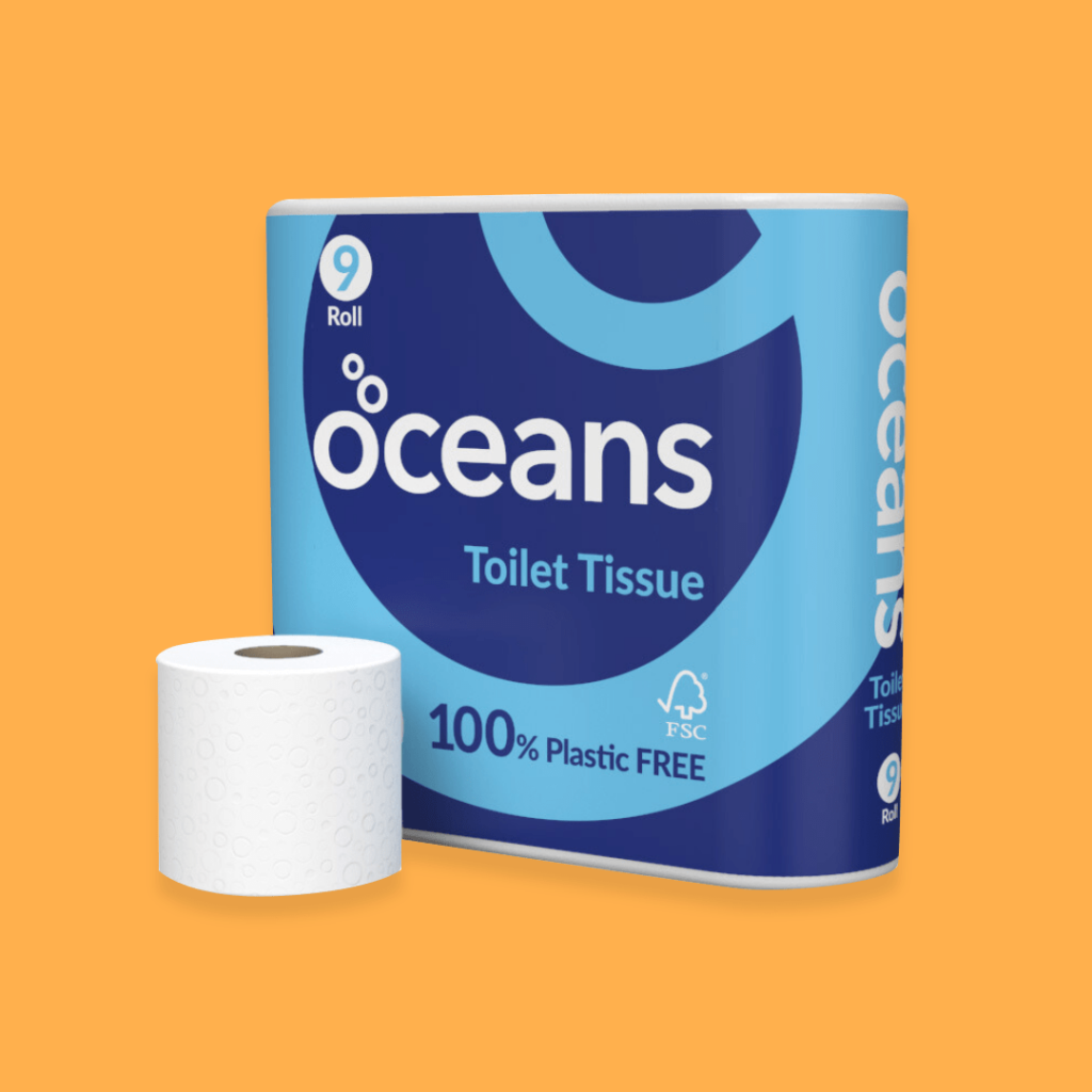 My Oceans plasticfree, sustainable toilet paper.