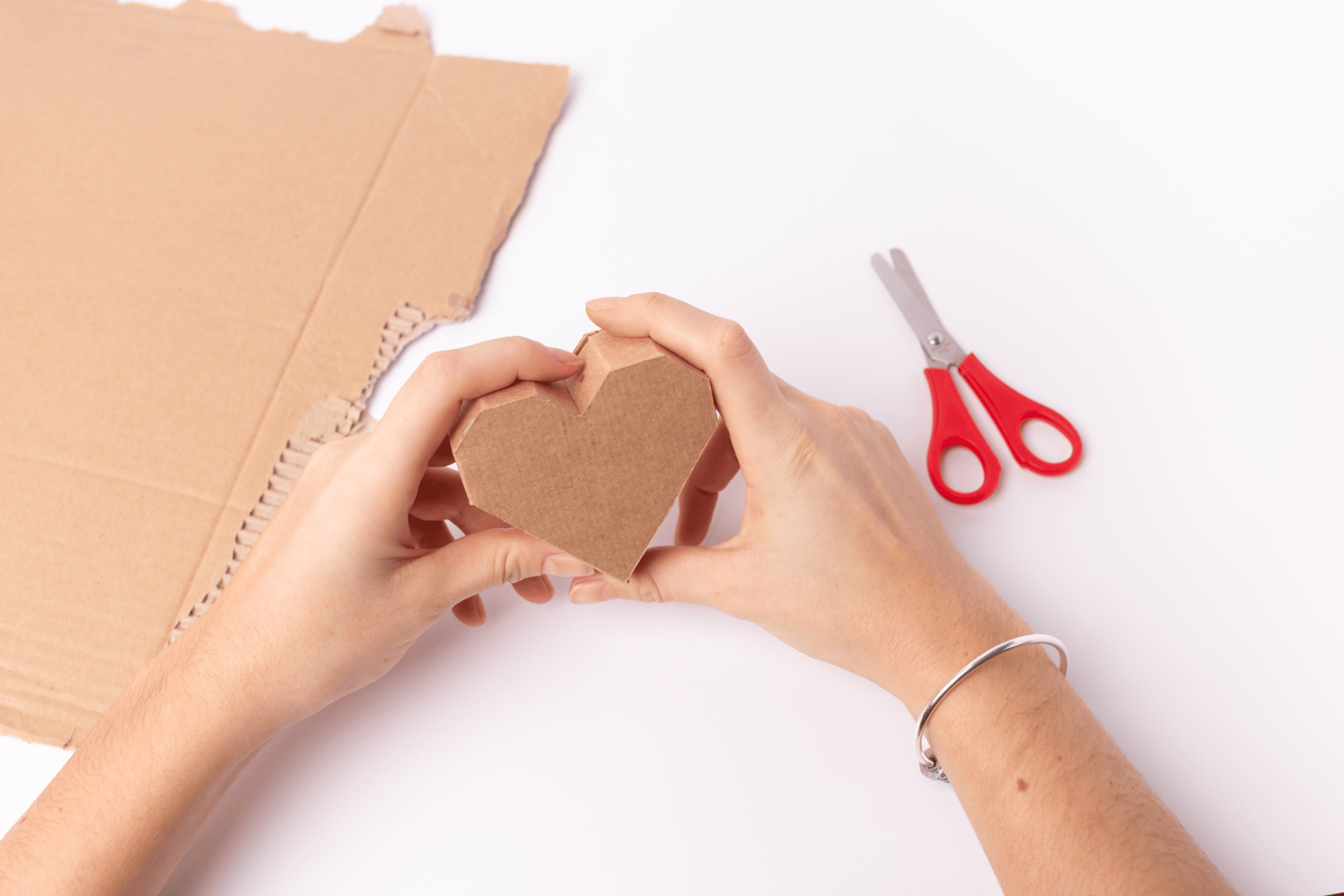 Heart cut of cardboard