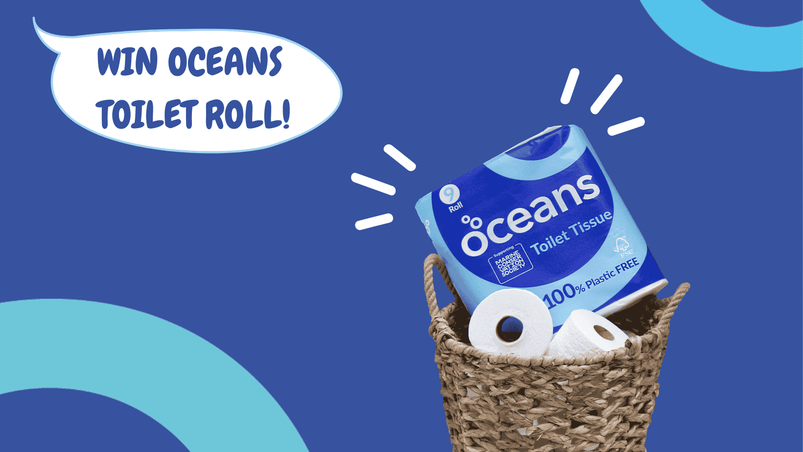 illustration advertising Oceans plastic-free toilet roll as a prize